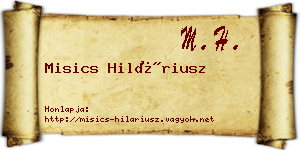 Misics Hiláriusz névjegykártya